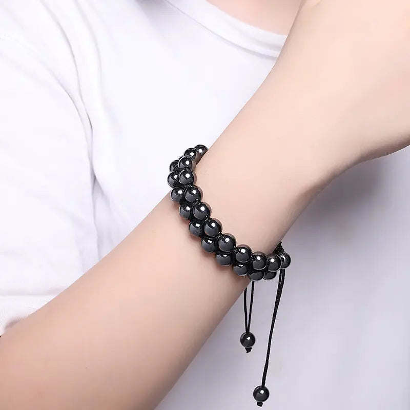 Black Ebony Beaded Magnet Bracelet