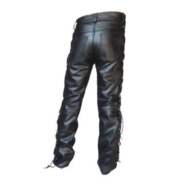Designer Black Roxed Denim Zip Pants