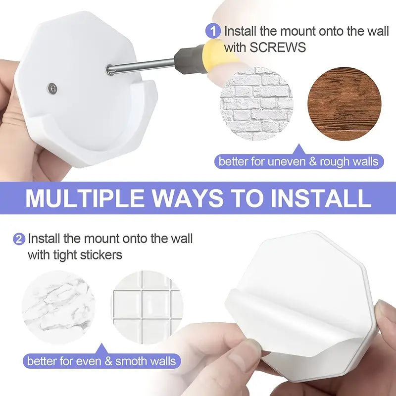 2pcs Adhesive Shower Curtain Rod Tension Holders