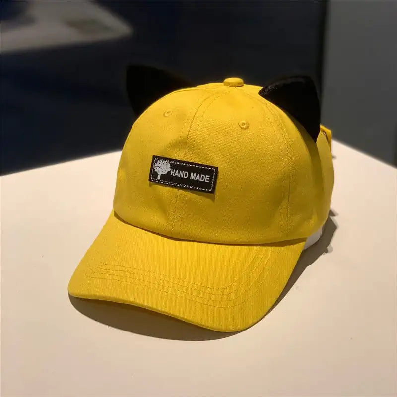 Women's Casual Cat Ear Baseball Hat with Glasses