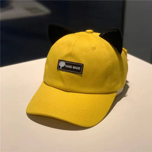 Women's Casual Cat Ear Baseball Hat with Glasses