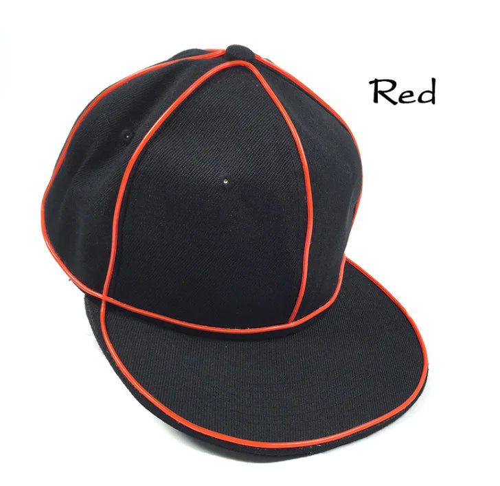 LED Glow Baseball Cap - Fluorescent Hip Hop Hat