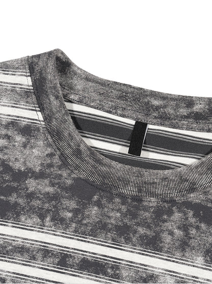 Snow Washed Striped Boxy T-Shirt