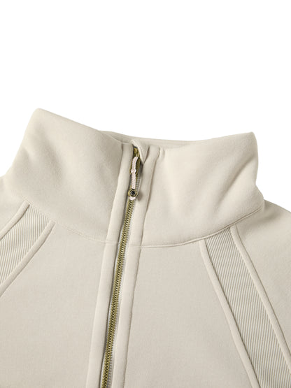 Accent Gold Cropped Half-Zip Sweatshirt