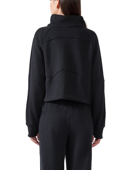 Accent Gold Cropped Half-Zip Sweatshirt
