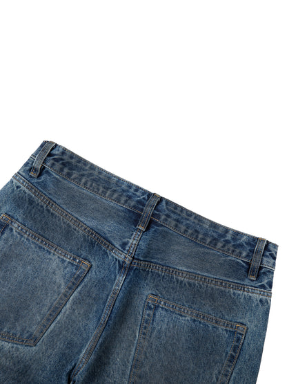 Vintage Wash Baggy Denim Jeans