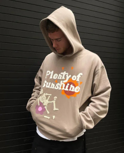 Hip Hop Retro Cartoon Print Hoodie