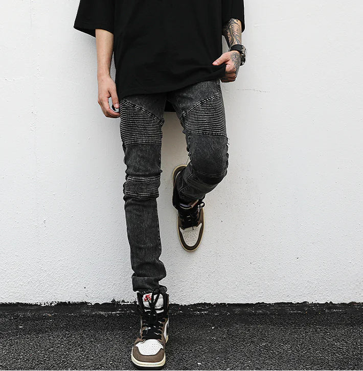 KANYE Vintage Wash Stretch Skinny Jeans for Men