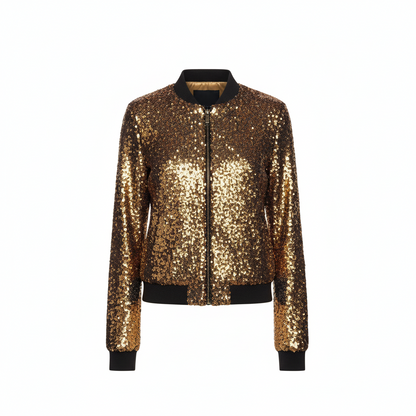 Glam Sequin Women's Baseball Jacket