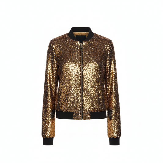 Glam Sequin Women's Baseball Jacket