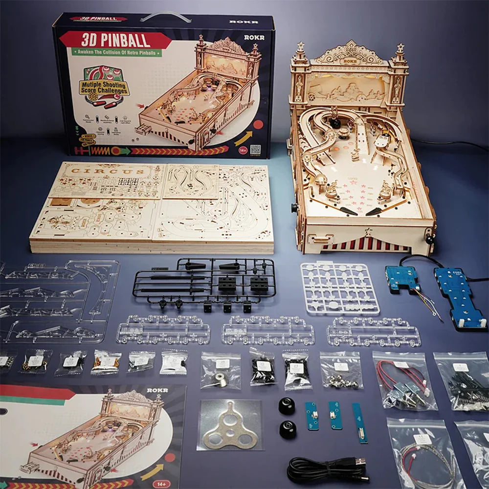 Wooden  Pinball Machine Puzzle