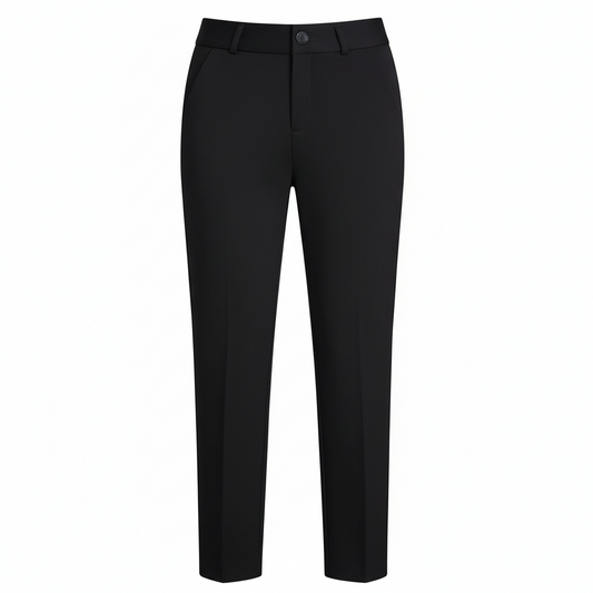 Women's Black Straight-Leg Suit Pants