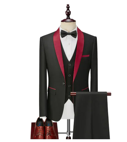 Men's Sleek Black Business & Wedding Suit Jacket