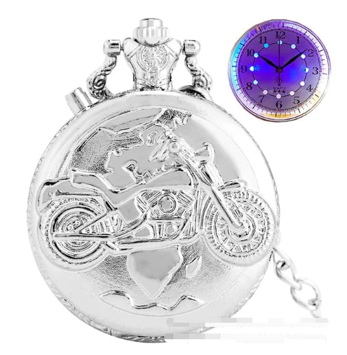 Retro LED Motorcycle Pendant Clock Design
