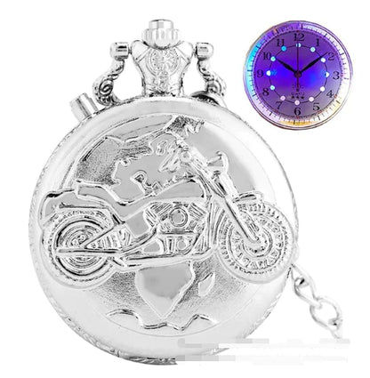 Retro LED Motorcycle Pendant Clock Design