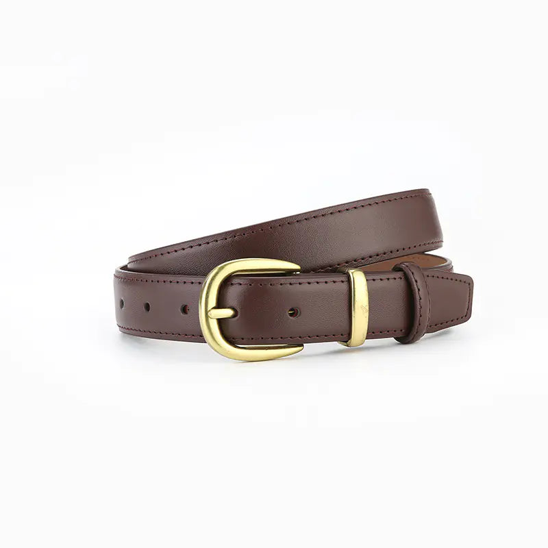 Women's Vintage Black Leather Belt for Jeans and Skirts