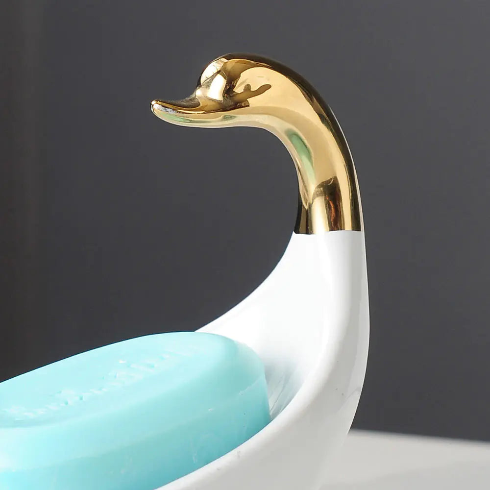 Leaf-Shaped Drain Soap Holder for Bathroom Storage