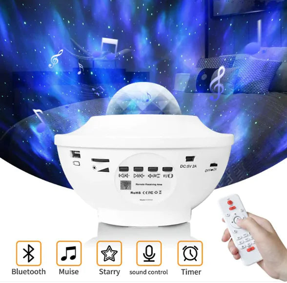 Bluetooth Music Laser Projector Night Light | Multi-Color with Remote