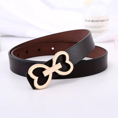 Chic Heart-Shaped Women's Leather Belt