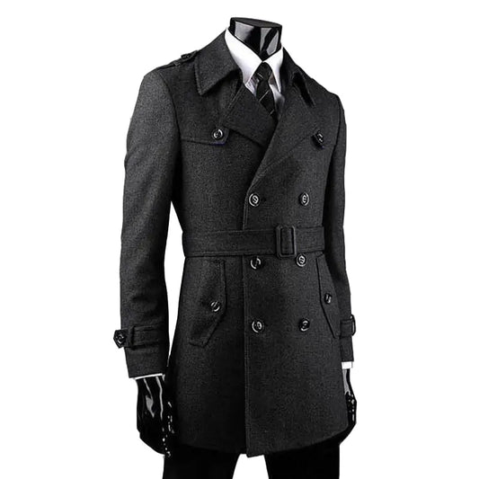 Men's Loose Cashmere Trench Coat