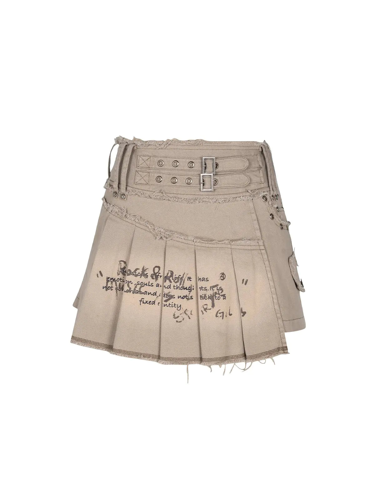 Graffiti Print Heavy Industry Vintage Denim Skirt