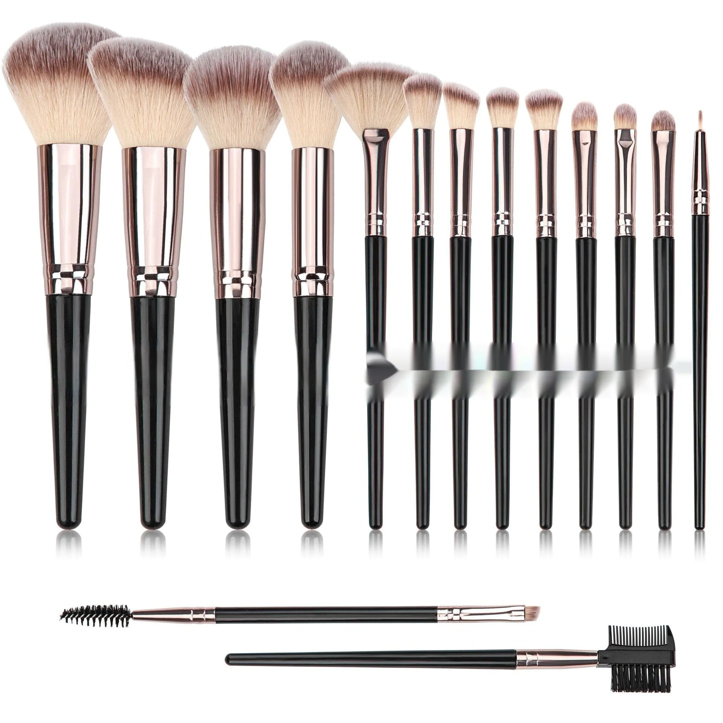 Black Makeup Brush Set – Face & Eyes