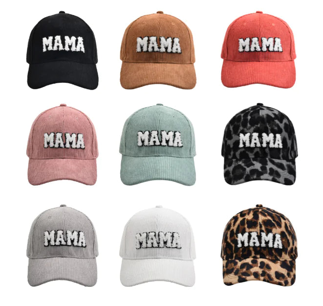 Embroidered Corduroy Baseball Cap for Parents and Kids