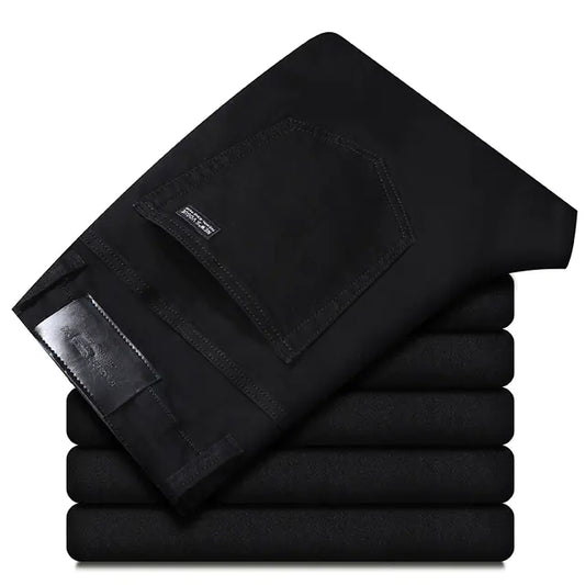 Men's Slim Fit Black Stretch Denim Trousers