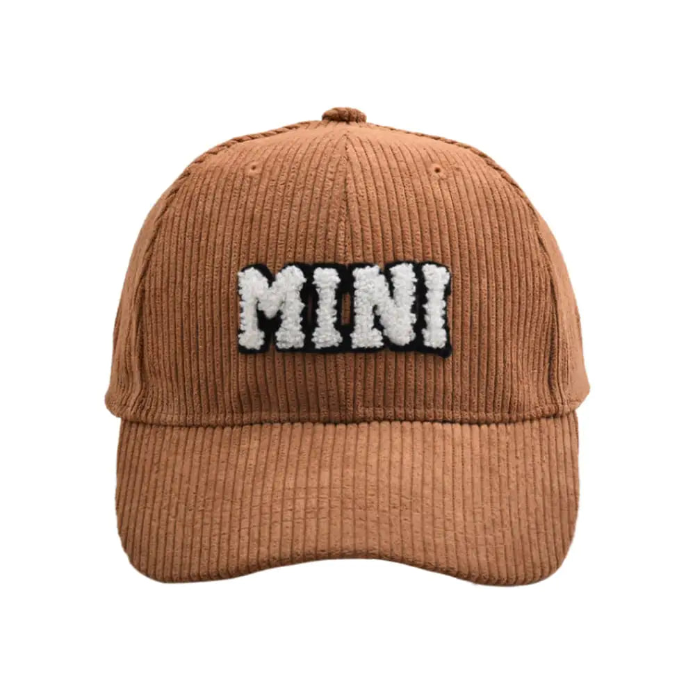 Embroidered Corduroy Baseball Cap for Parents and Kids