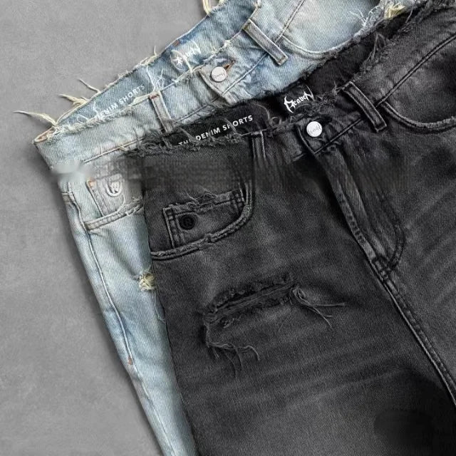 Retro Ripped Denim Shorts