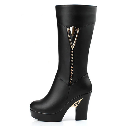 Warm Cotton Leather Boots for Women