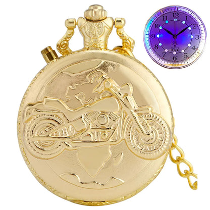 Retro LED Motorcycle Pendant Clock Design