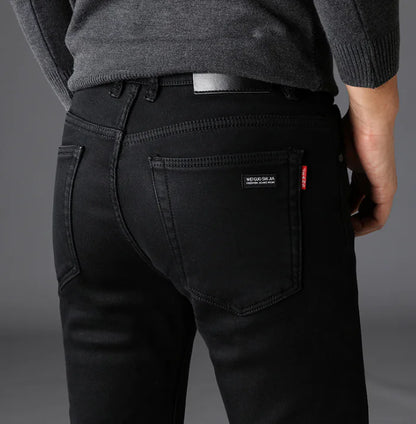 Men's Slim Straight Black Jeans Pants