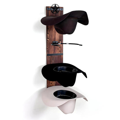 Rustic Cowboy Hat Wall Rack | Western Style Hat Holder