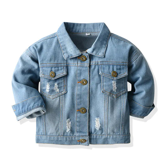 Unisex Autumn Short Jean Jacket for Kids (Ages 3-8)