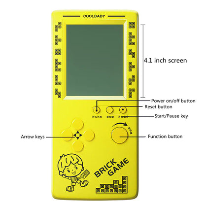Handheld Game Console with Retro Puzzle Game Modes