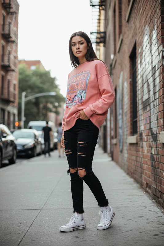Chic Velvet Round Neck Women's Sweater