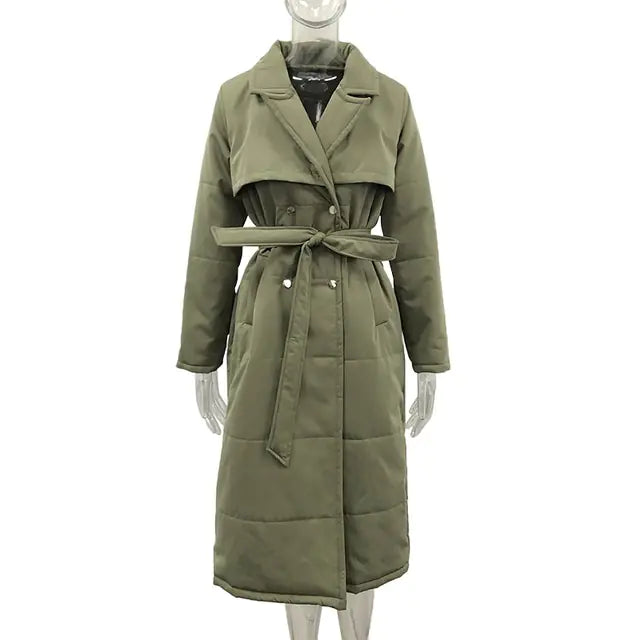 Women's Long Down Collar Parka Coat