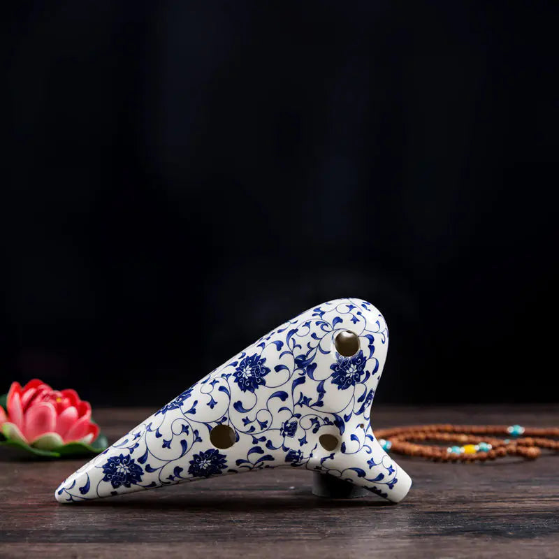 Blue and White Porcelain Ocarina