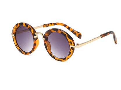 Kids' Retro Round Metal Sunglasses for Children
