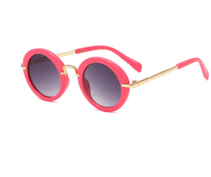 Kids' Retro Round Metal Sunglasses for Children