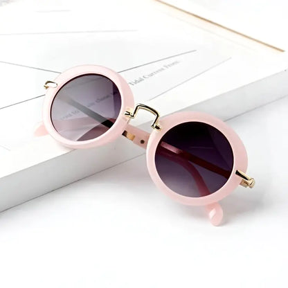 Kids' Retro Round Metal Sunglasses for Children