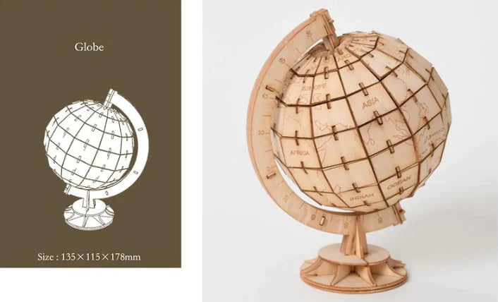 3D Wooden DIY Globe Puzzle Model Craft Kit for Kids