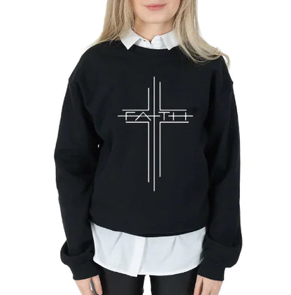Women's Faith Cross Casual Sweatshirt
