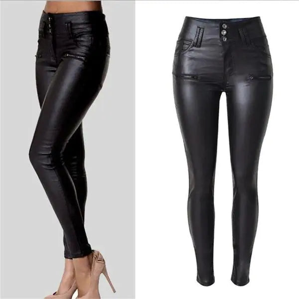 Slim Fit Faux Leather Pants