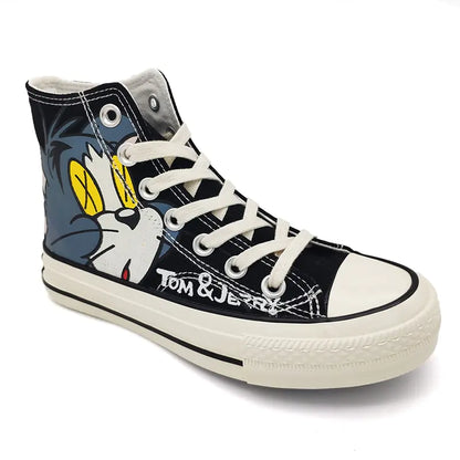 Summer Kids Canvas High-Top Shoes - Tom and Jerry Design