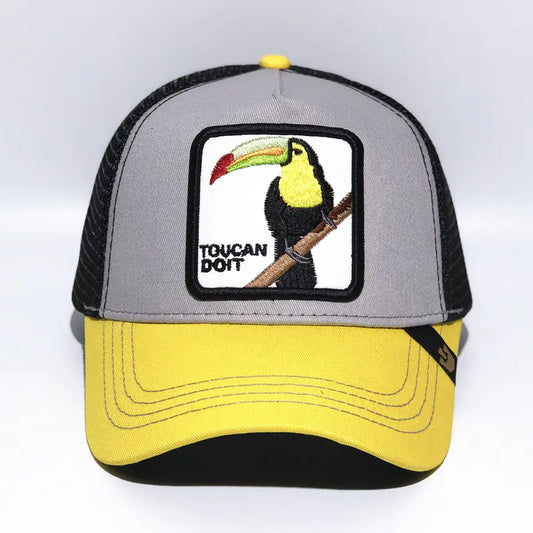 Embroidered Toucan Baseball Cap - Animal Mesh Hat