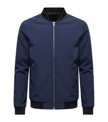 Men's Slim Fit Baseball Collar Jacket in Solid Color
