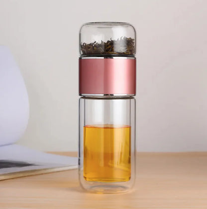 Dual Glass Office Tea Mug