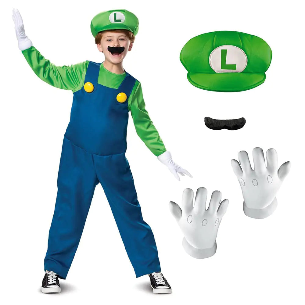 Super Mario Bros Luigi Deluxe Outfit S
